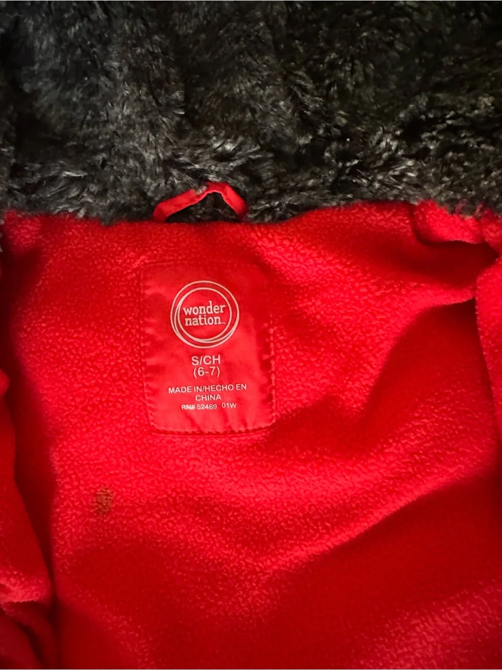 wonder nation Red and Black Puffer Jacket with Hood